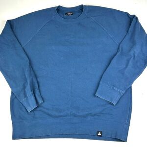 American Giant Mens Blue Cotton Crew Neck Pullover Sweatshirt Large Made in USA